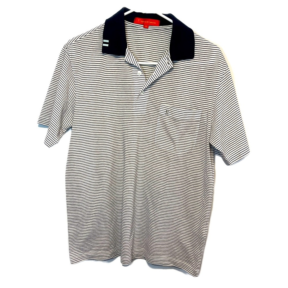 Roberta Di Camerino Stripped White And Black Polo Sz M